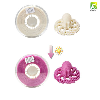 فیلامنت چاپگر 3D PINRUI PLA، UV یا نور خورشید تغییر رنگ فیلامنت PLA رنگ 1.75mm، دقت ابعاد +/- 0.03 mm