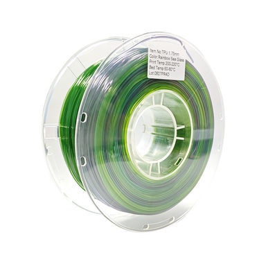 PINRUI چاپگر سه بعدی انعطاف پذیر فیلامنت سبز 8 رنگ 1.75mm 3mm 1.0kgs HP نوع بسیار انعطاف پذیر ShoreA95